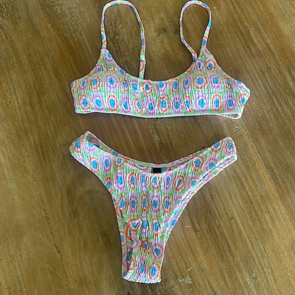 Smocked Pastel Multicolor Bikini Set - Women Swim Bikinis